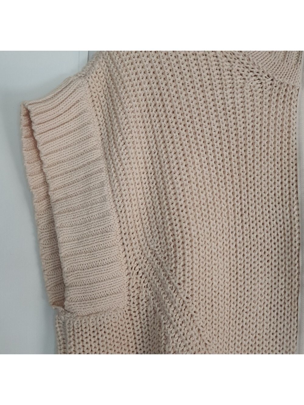 Pure Handknit Katherine Sweater Poncho Womens S/M Cream SS Oversized - Picture 6 of 14